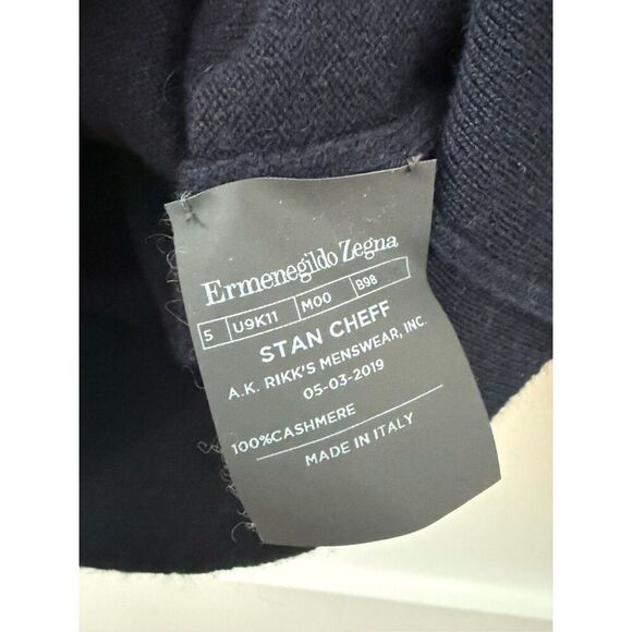 Ermenegildo Zegna Cashmere Knit Long Sleeve Pullover Sweater Black Men's Large - Picture 4 of 4